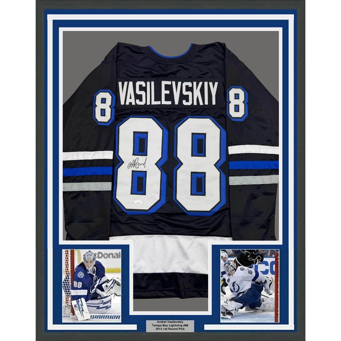 Framed Signed Andrei Vasilevskiy Jersey 35x39 JSA COA Tampa Bay Lightning (1 of 2)
