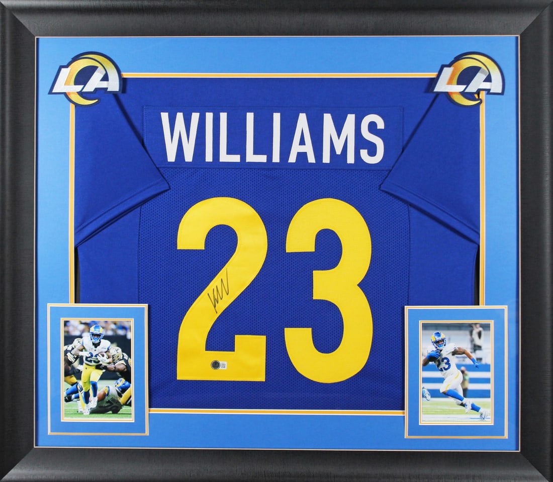 Kyren Williams Signed Blue Pro Style Framed Jersey BAS Los Angeles Rams (1 of 2)