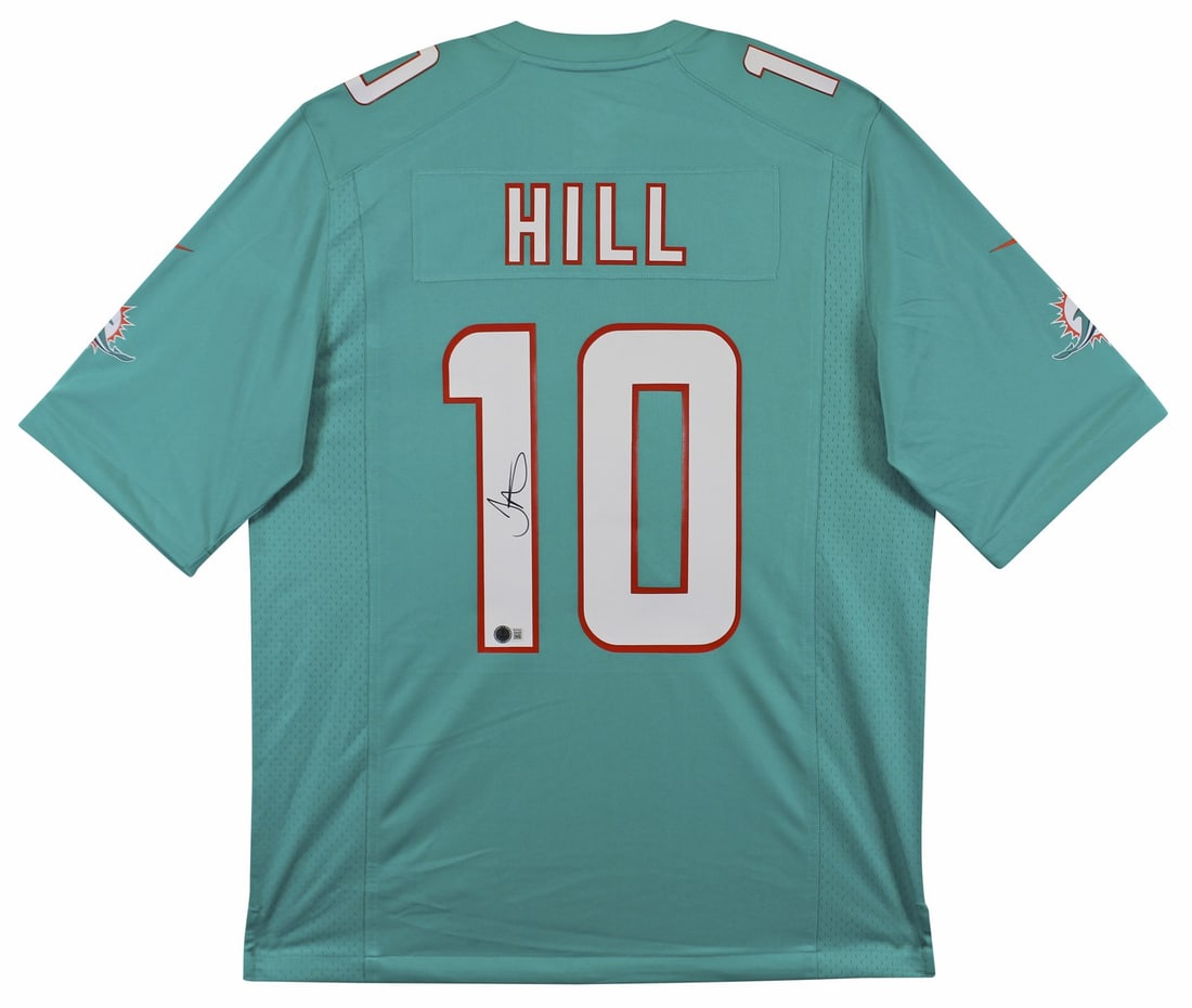 Tyreek Hill Signed Miami Dolphins Teal Nike Game Jersey Beckett Witnessed Auth (1 of 5)