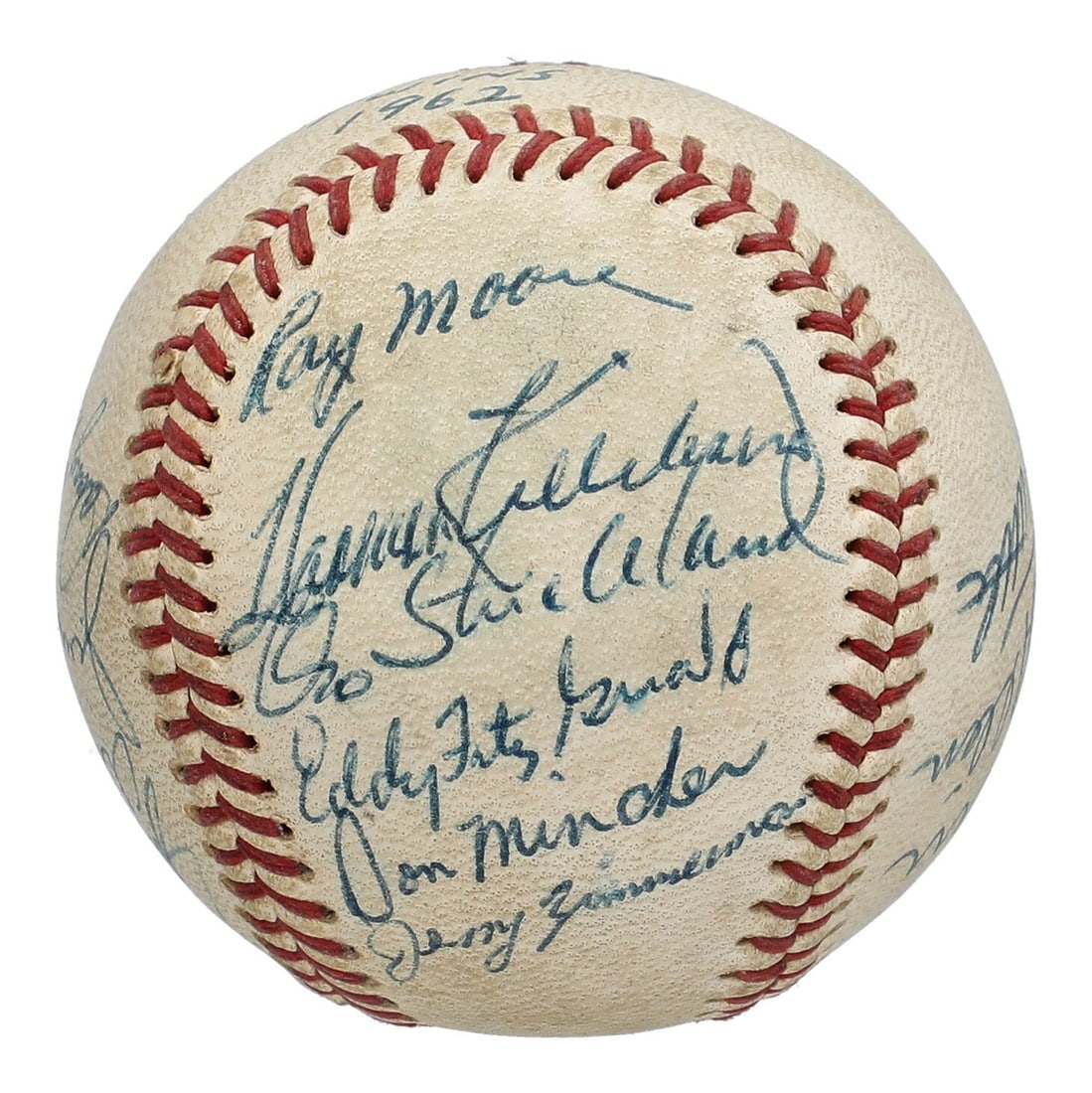 1962 Minnesota Twins Signed Baseball with Killebrew JSA COA: 1962 Minnesota Twins Signed Baseball with Killebrew JSA COA This authentic 1962 Minnesota Twins team-signed baseball features the signatures of 16 players, including Hall of Famers Joe Cronin and Harm