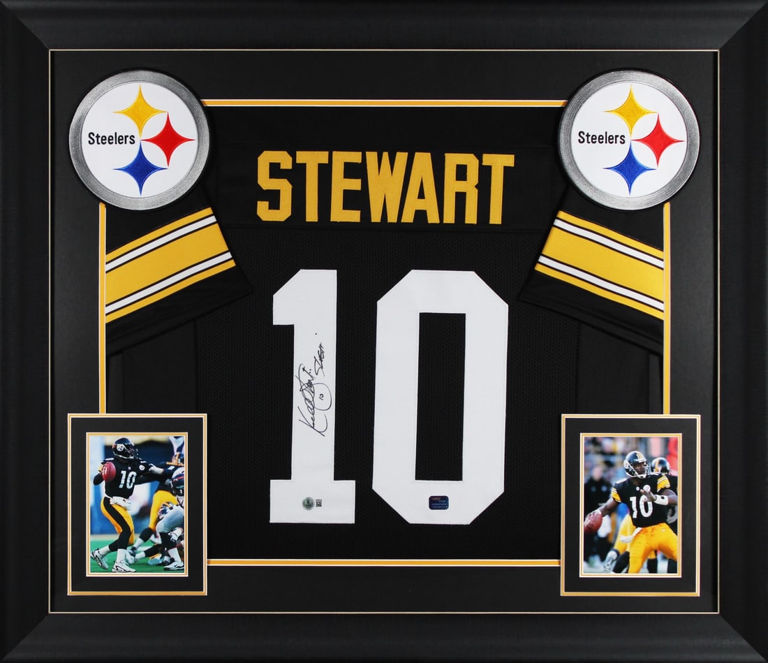 Framed Pittsburgh Jersey Signed by Kordell Stewart with Slash Inscription BAS Witnessed (1 of 2)