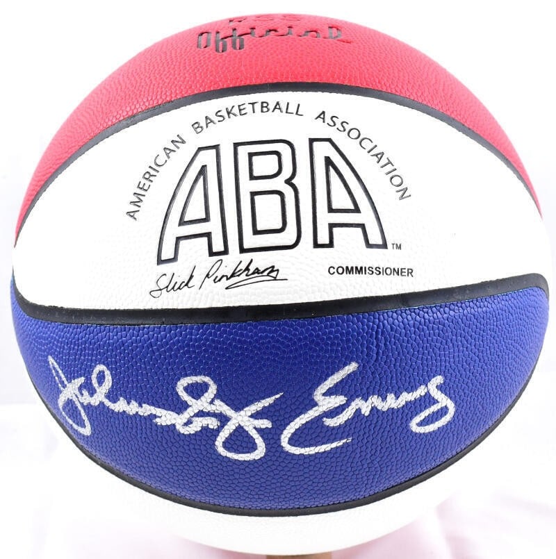 Julius Erving Signed ABA Basketball Beckett Authenticated New York Nets (1 of 4)