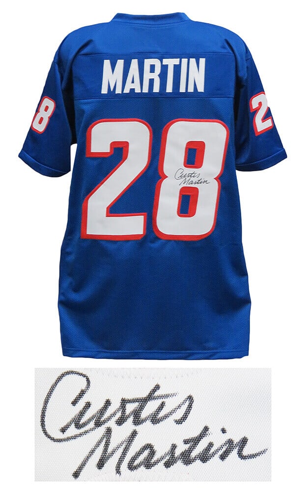 Curtis Martin Signed New England Patriots Blue Throwback Jersey with COA (1 of 2)