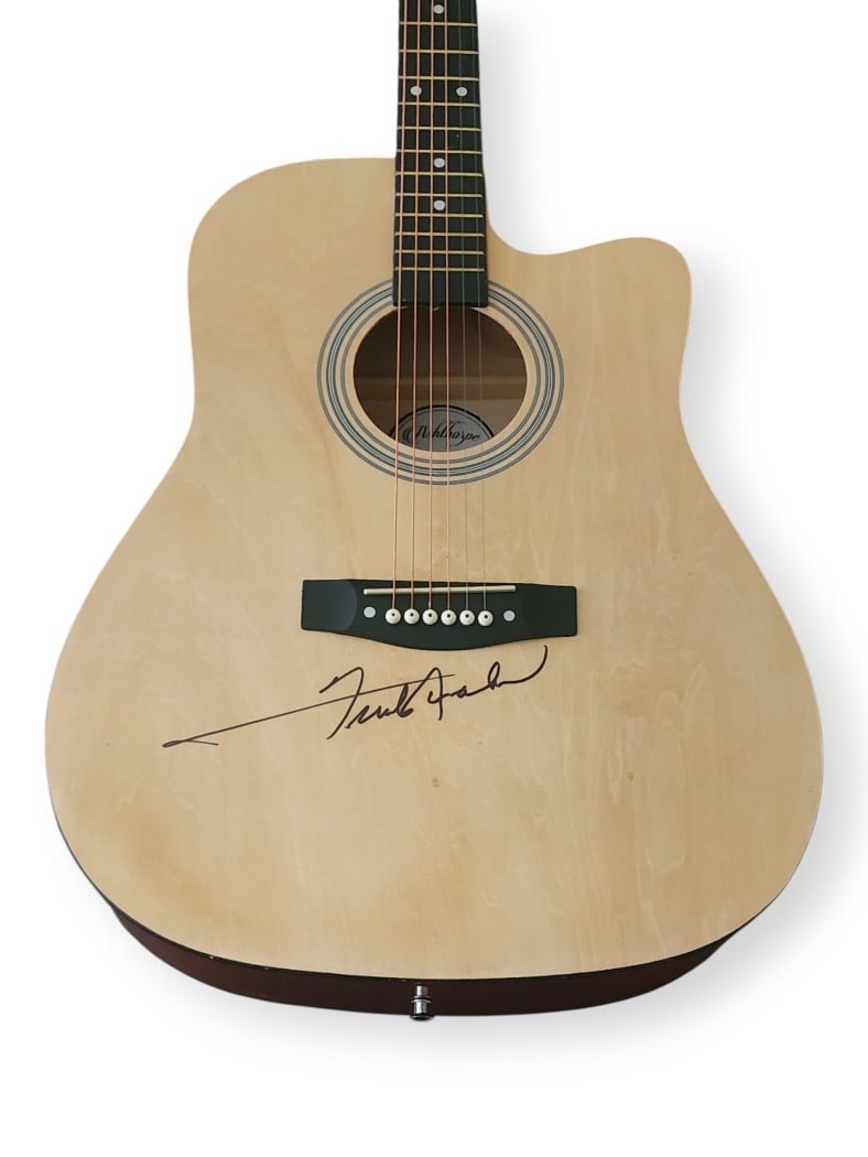 Frankie Avalon Autographed Guitar Bobby Sox to Stockings JSA Authenticated: Frankie Avalon Autographed Guitar Bobby Sox to Stockings JSA Authenticated This is an original acoustic guitar autographed by Frankie Avalon, known for the hit "Bobby Sox to Stockings." The guitar com