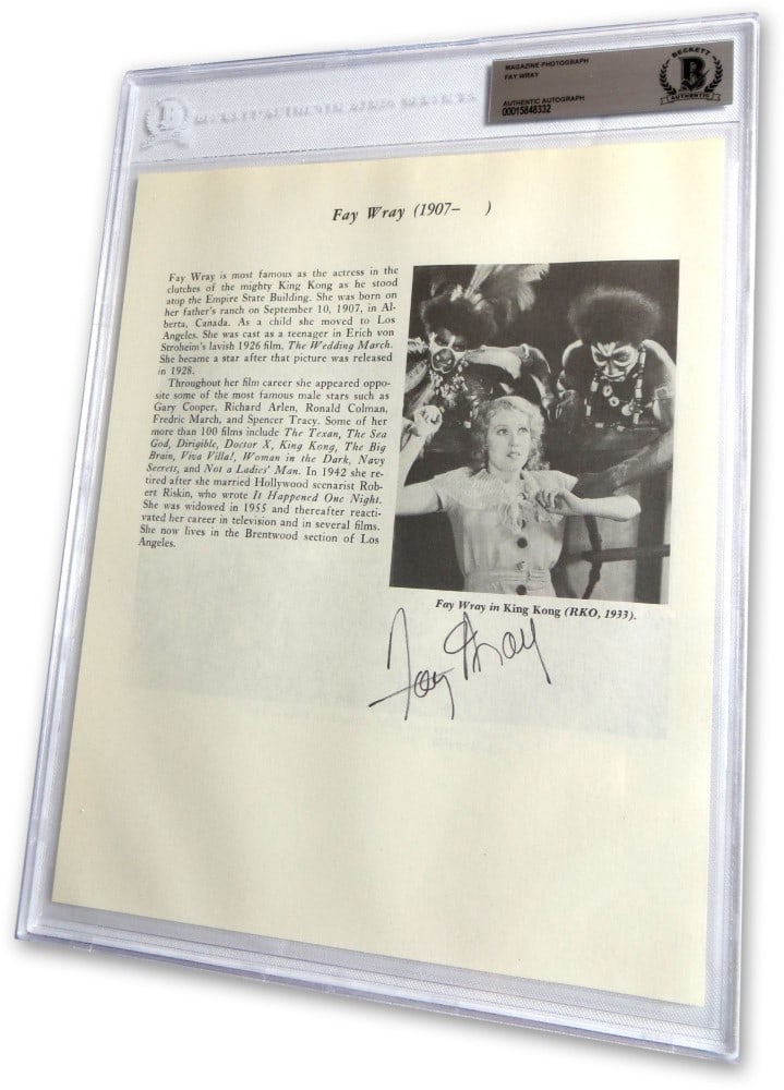 Fay Wray Signed Magazine Photo Authenticated by Beckett King Kong Memorabilia (1 of 3)