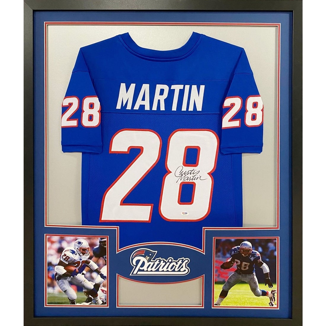 Curtis Martin Autographed Framed Jersey New England Patriots PSA/DNA (1 of 3)