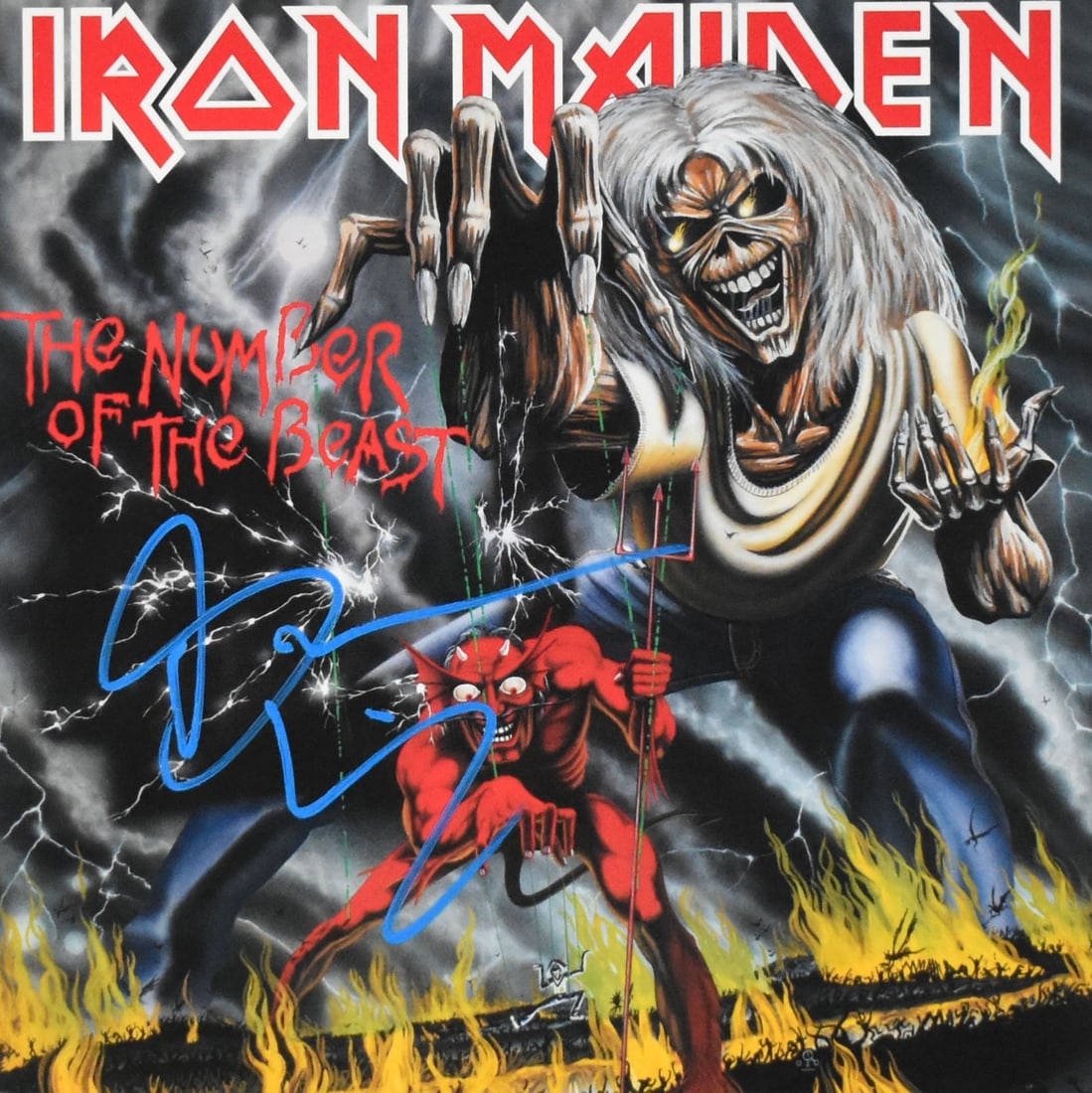 Iron Maiden Number of the Beast Vinyl Signed by Bruce Dickinson Beckett Authenticated (1 of 4)