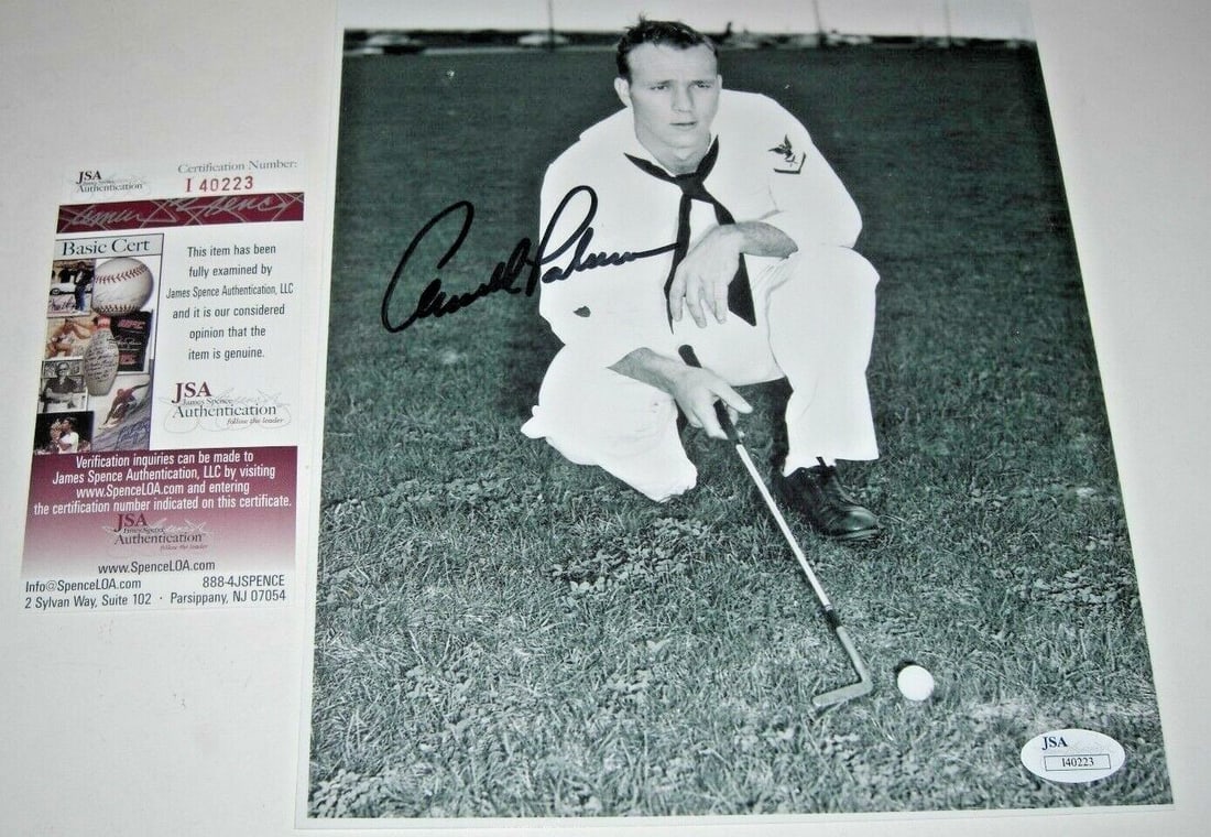 Arnold Palmer Signed 8x10 Photo in Coast Guard Uniform with JSA COA (1 of 1)