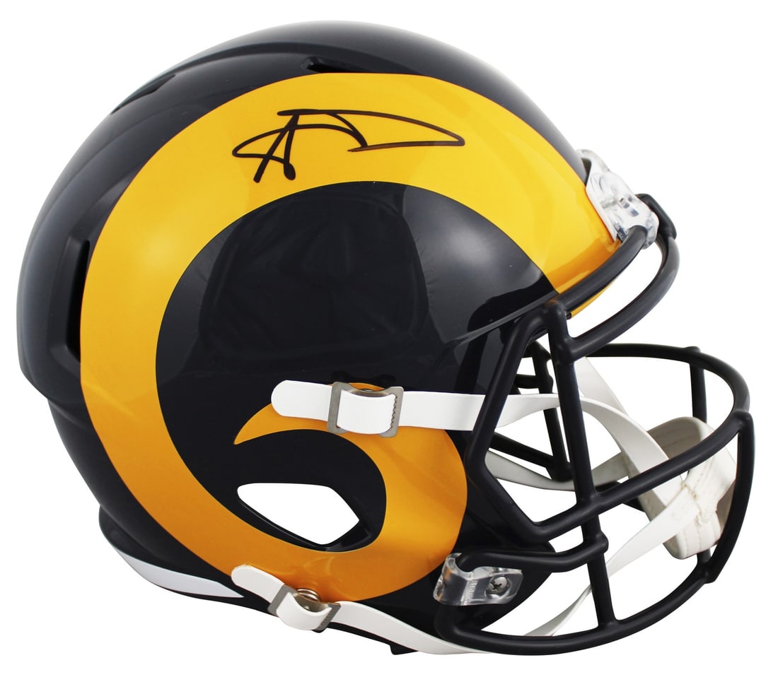 Aaron Donald Signed Los Angeles Rams Throwback Speed Replica Helmet BAS Authenticated (1 of 3)