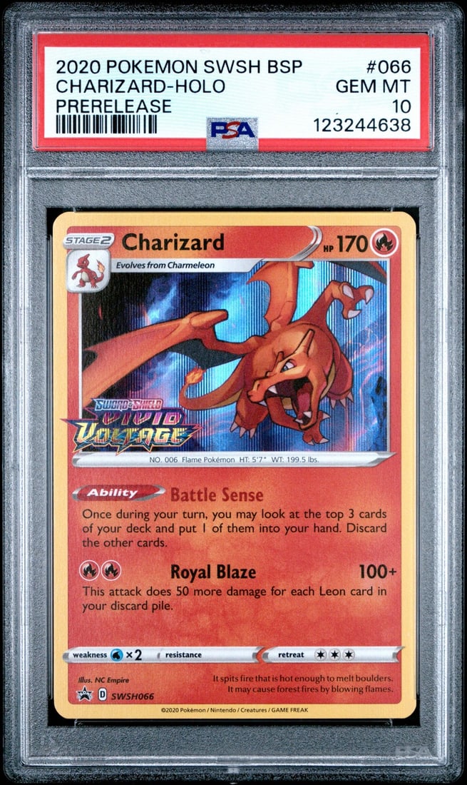 PSA 10 Charizard Holo 2020 Black Star Promo #066 Prerelease Graded Card (1 of 1)