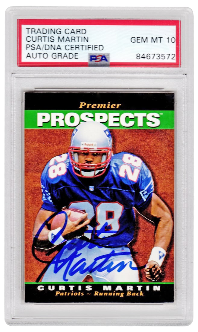 Curtis Martin Signed Patriots 1995 SP Foil RC Card #18 PSA Auto 10 (1 of 2)