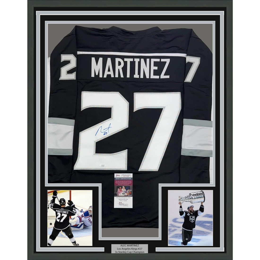 Framed Signed Alec Martinez Los Angeles Kings Jersey with JSA COA (1 of 2)