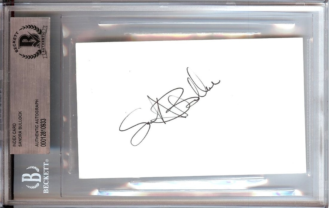 Sanda Bullock Signed 3X5 Index Card Certified Beckett (1 of 1)