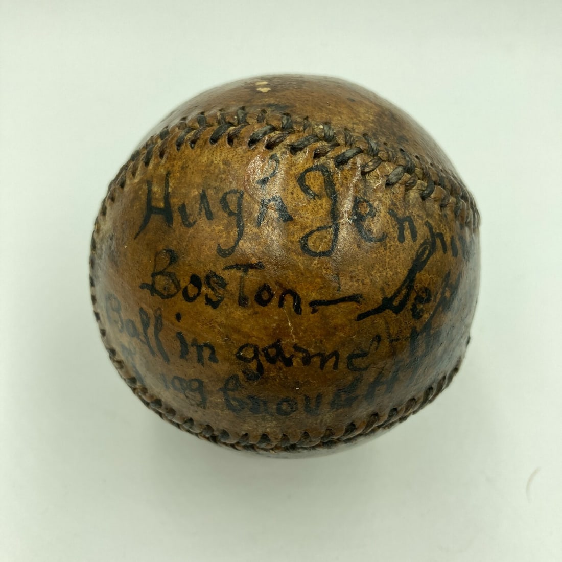 Hughie Jennings Signed 1909 Game Used Baseball JSA COA Detroit Tigers (1 of 12)