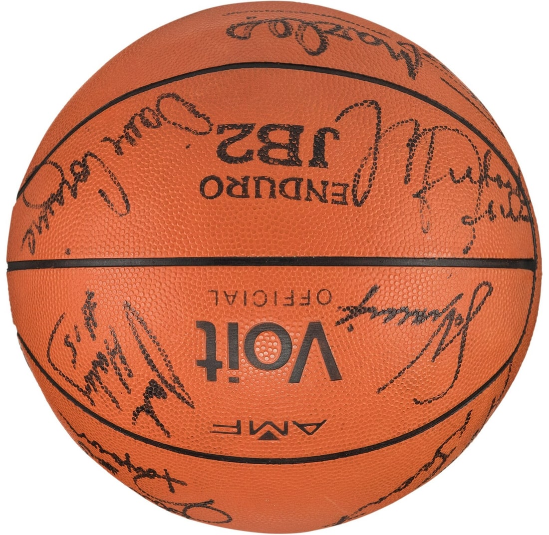 1988-89 Chicago Bulls Team Signed Basketball Michael Jordan PSA Beckett LOA (1 of 8)