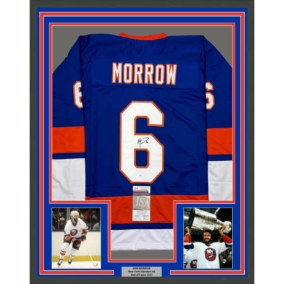 Framed Signed Ken Morrow New York Islanders Jersey with JSA COA (1 of 2)