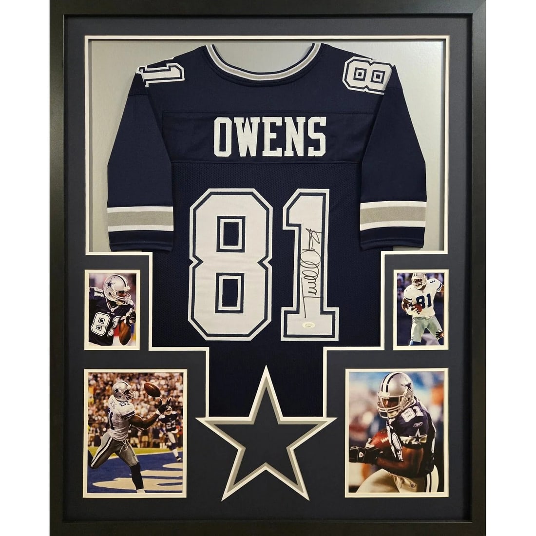 Framed Dallas Cowboys Jersey Signed by Terrell Owens JSA Authenticated (1 of 3)