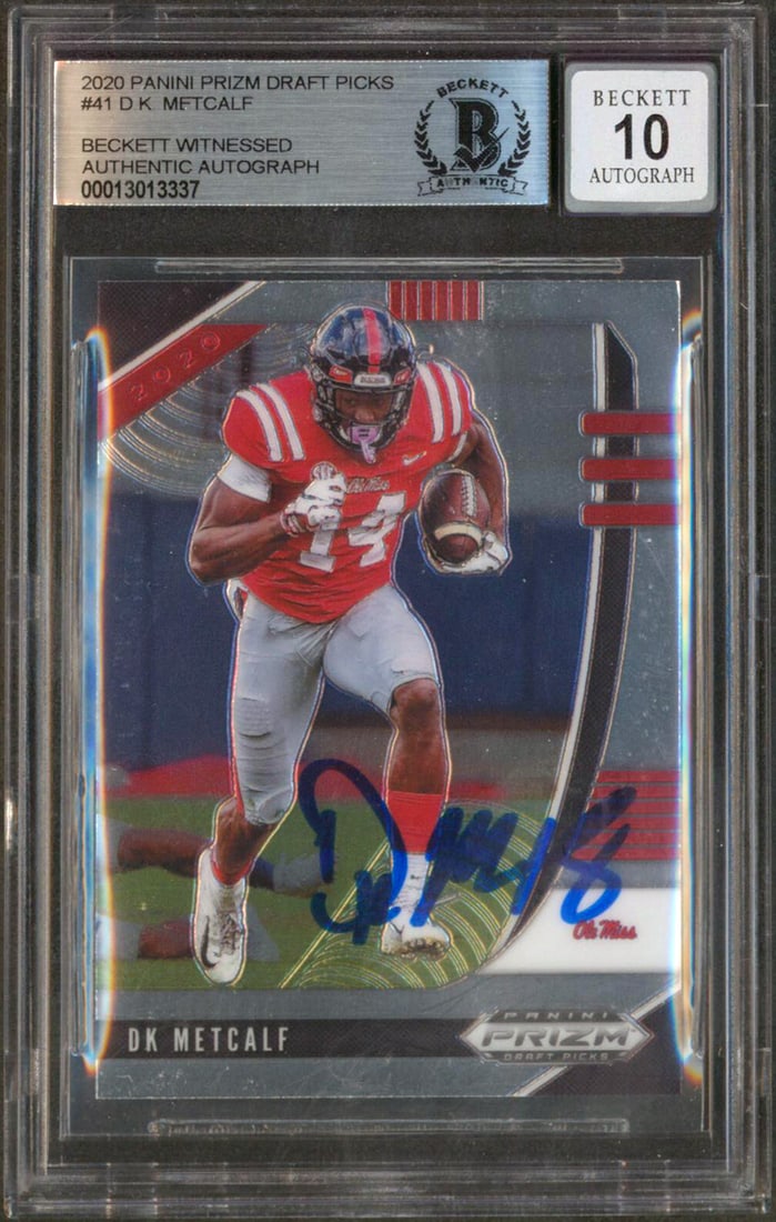 DK Metcalf Signed 2020 Panini Prizm Draft Picks RC Auto 10 BAS Slab (1 of 2)