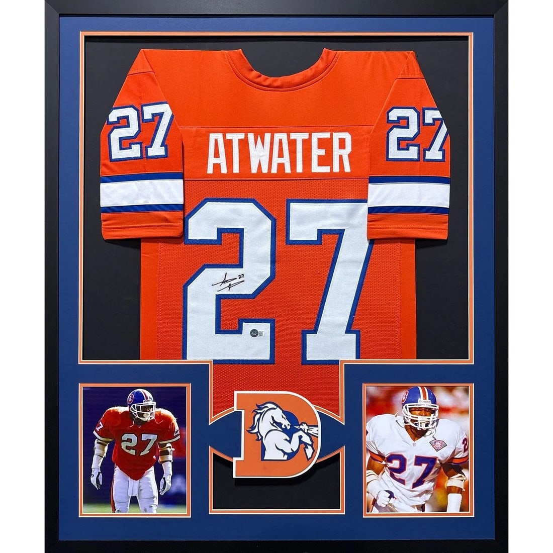 Steve Atwater Signed Framed Jersey Denver Broncos Beckett Authenticated 42x34 (1 of 2)