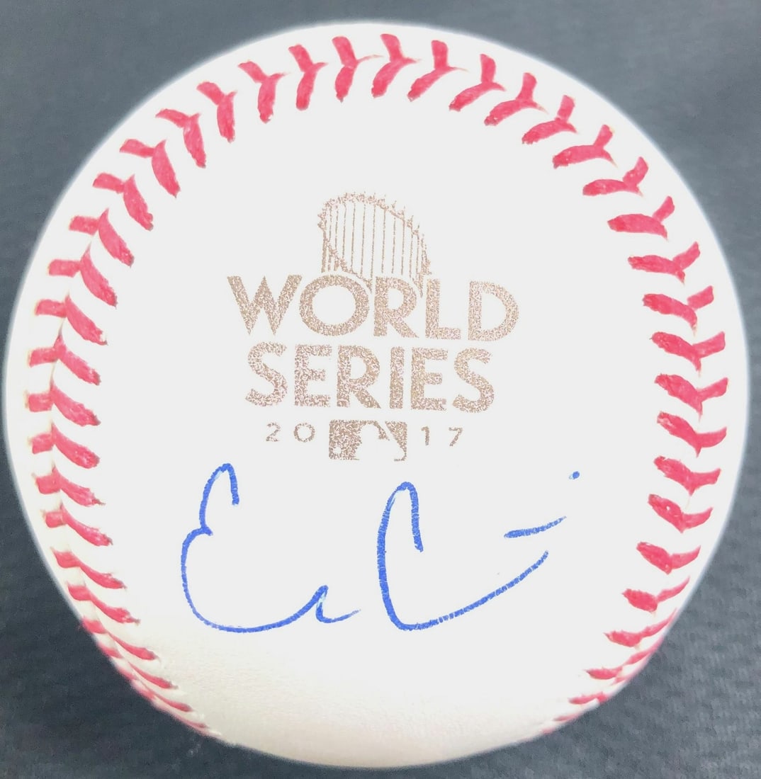 Evan Gattis Autographed 2017 World Series Baseball PSA/DNA Certified (1 of 2)