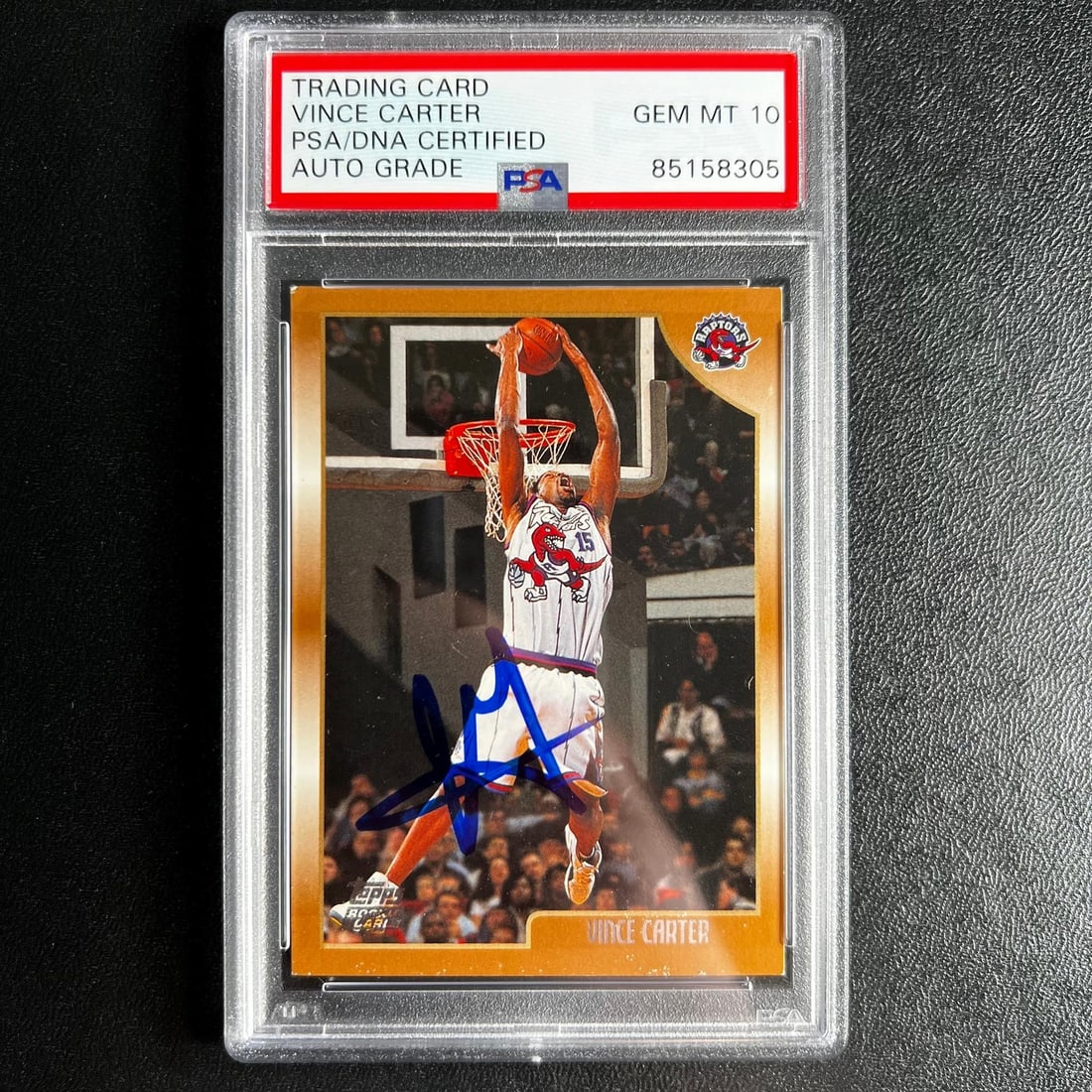 1997-98 Topps #199 Vince Carter Signed PSA 10 Rookie Card Raptors (1 of 2)
