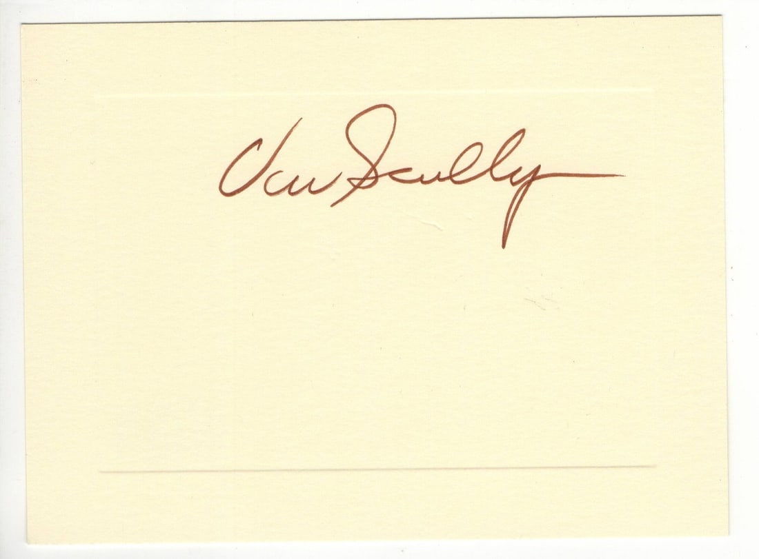 Vin Scully Autographed Cut Signature Dodgers Legend Beckett Authenticated (1 of 2)