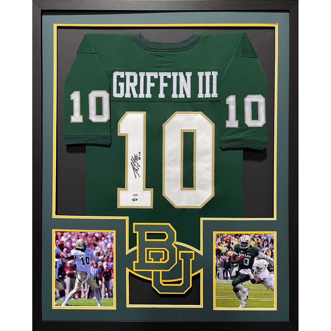 Robert Griffin III Signed Framed Baylor Jersey PSA/DNA 42x34 (1 of 2)