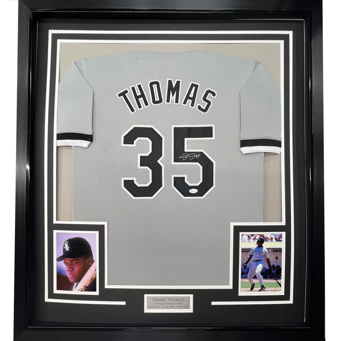 Framed Autographed Frank Thomas Chicago White Sox Jersey JSA COA (1 of 2)