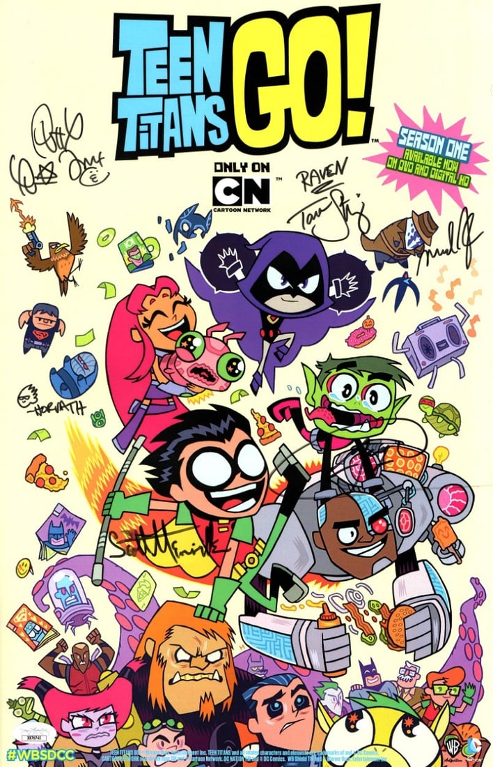 Teen Titans Go! Cast Signed 11X17 Poster JSA Authenticated (1 of 2)