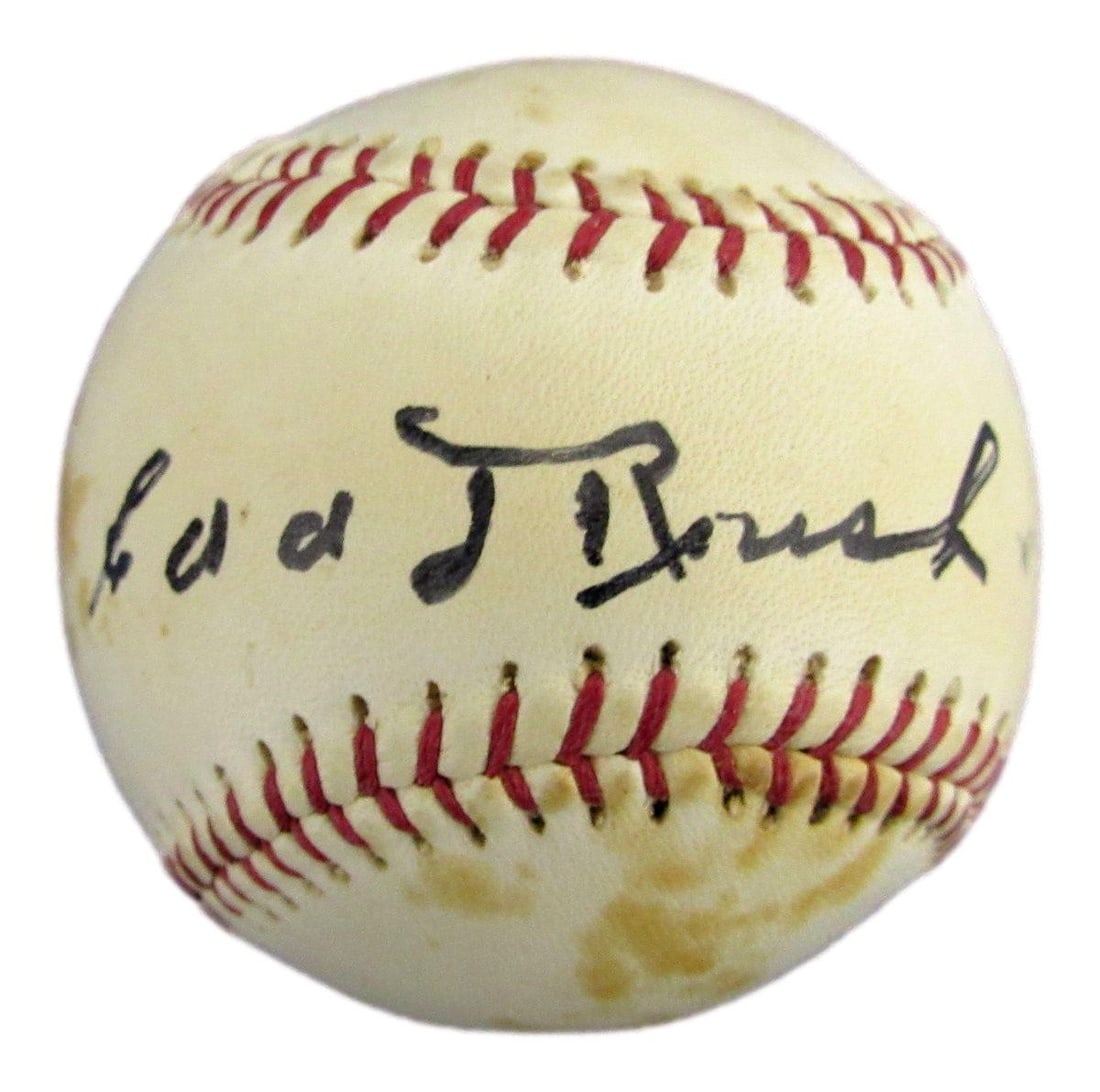 Edd Roush HOF Autographed Wilson Baseball Reds JSA Authenticated (1 of 4)