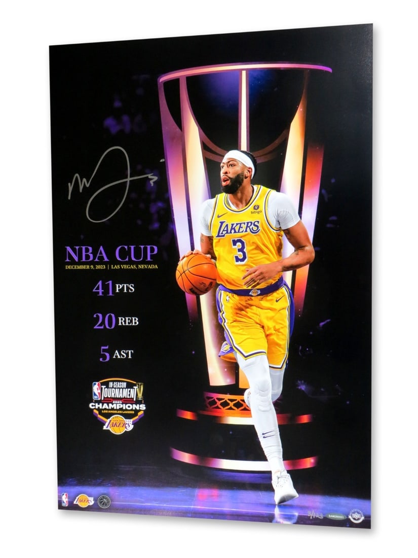 Anthony Davis Signed 16x24 Lakers Photo 2023 NBA Cup Upper Deck Authenticated 3/123 (1 of 4)