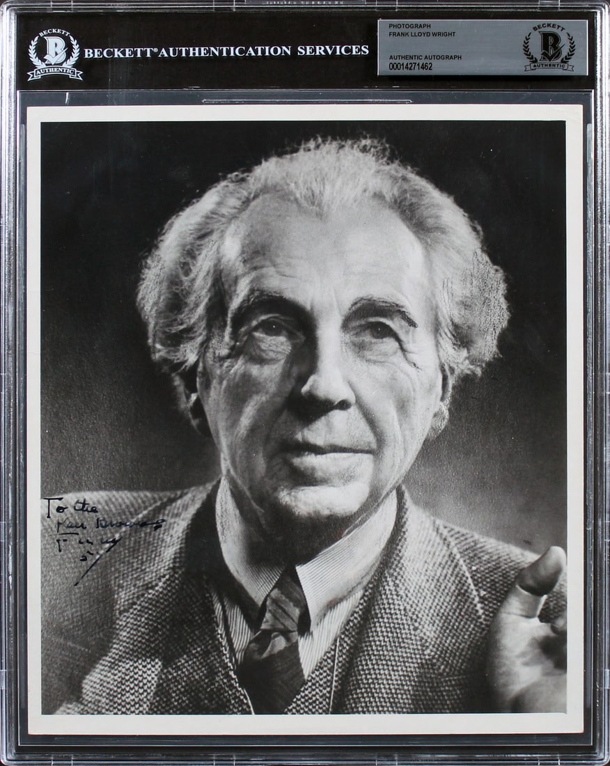 Frank Lloyd Wright Signed 8x10 Photo Beckett Authenticated (1 of 5)