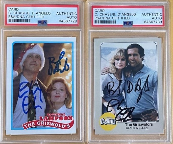 Chevy Chase Beverly D'Angelo Dual Signed Griswold Card Vegas Vacation: Chevy Chase Beverly D'Angelo Dual Signed Griswold Card Vegas Vacation This collectible features dual signatures from Chevy Chase and Beverly D'Angelo, celebrated stars of the iconic 'Griswold' series
