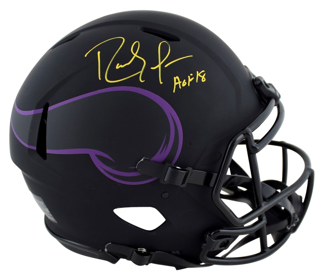 Randy Moss Signed Eclipse Full Size Helmet HOF 18 Minnesota Vikings BAS (1 of 3)