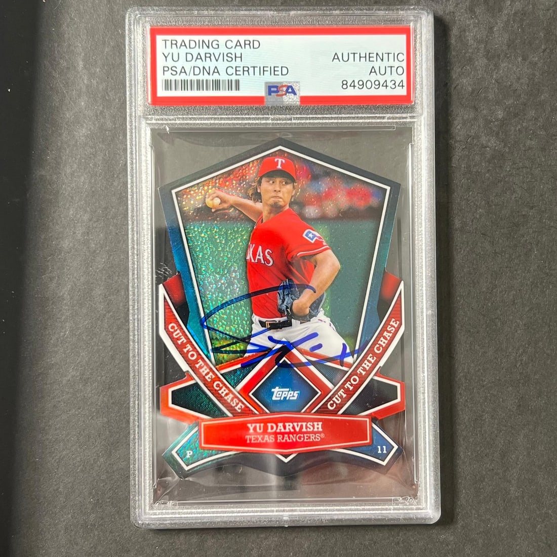 2013 Topps CTC-11 Yu Darvish Signed Card PSA Authenticated Rangers: 2013 Topps CTC-11 Yu Darvish Signed Card PSA Authenticated Rangers This is a 2013 Topps #CTC-11 sports trading card featuring the autograph of Yu Darvish, a renowned MLB pitcher. The card comes certif