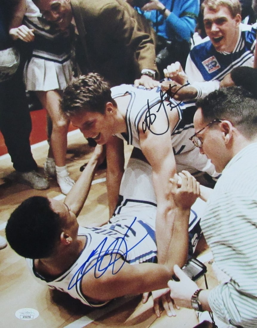 Christian Laettner Thomas Hill Dual Signed 11x14 Duke Photo JSA Authenticated (1 of 3)