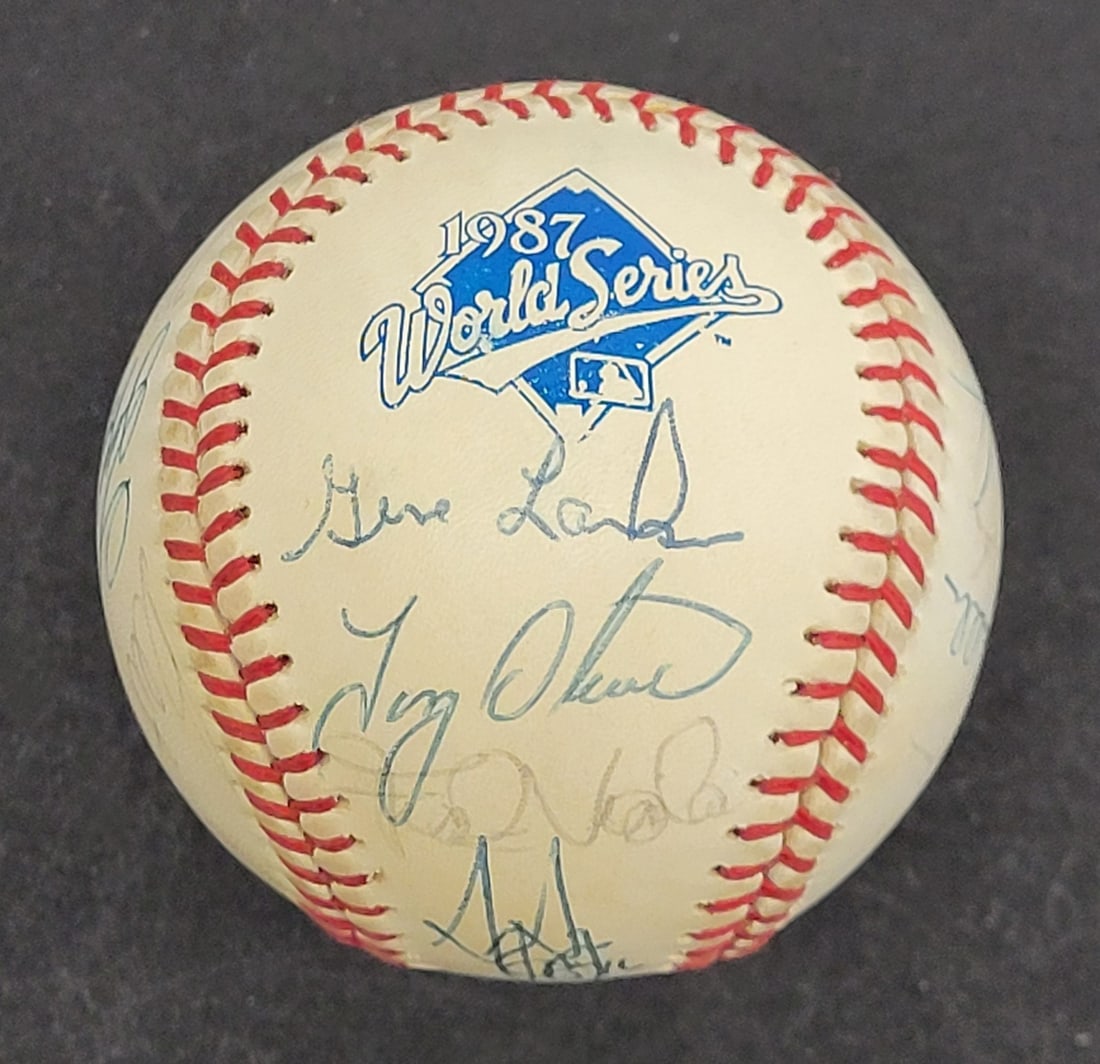 Minnesota Twins 1987 World Series Team Signed Baseball with JSA Authentication: Minnesota Twins 1987 World Series Team Signed Baseball with JSA Authentication This is an official American League baseball signed by the 1987 Minnesota Twins World Series Champions team. The ball fea