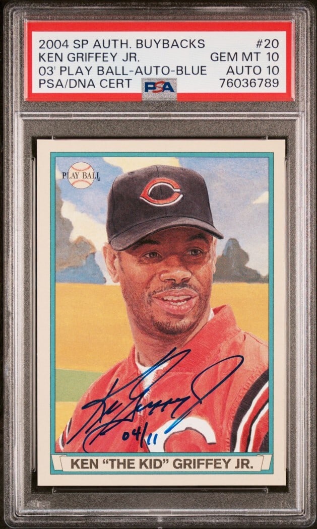 PSA 10 Ken Griffey Jr 2004 SP Authentics Buybacks Auto Baseball Card #20 (1 of 2)