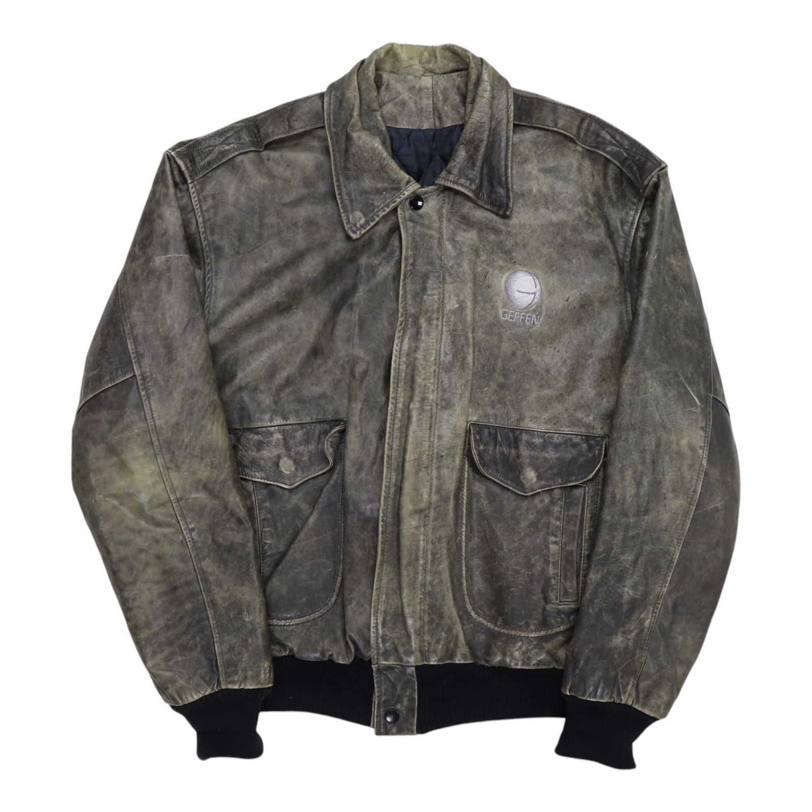 Vintage 1991 Guns N Roses Use Your Illusion Black Leather Jacket by Geffen (1 of 4)