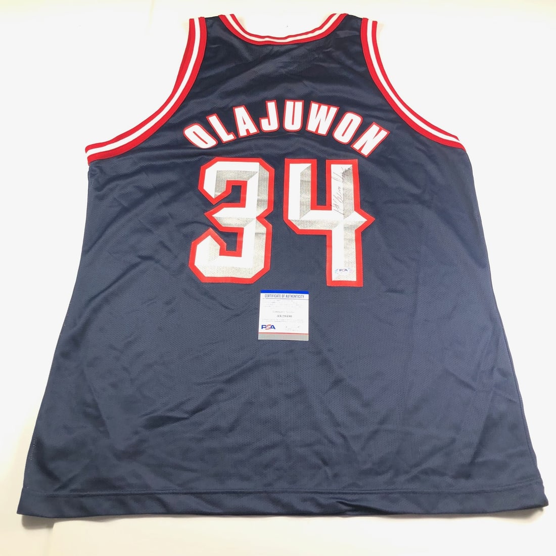 Hakeem Olajuwon Autographed Jersey PSA/DNA Houston Rockets (1 of 3)