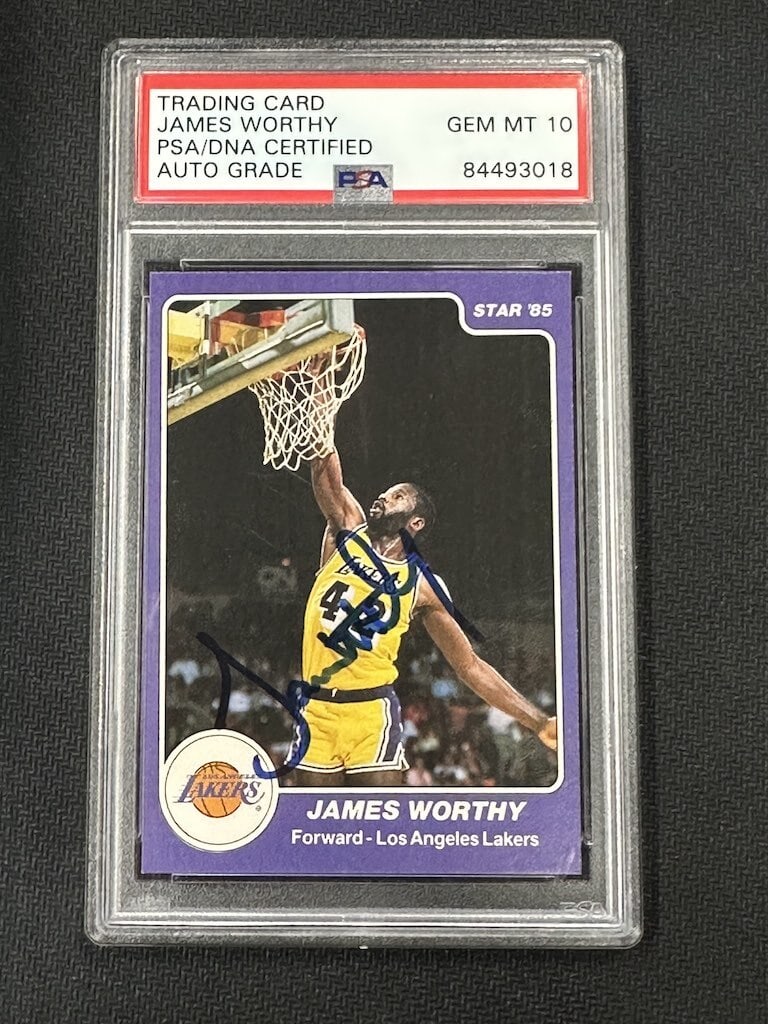 1985 Star Basketball Card Signed by James Worthy PSA 10 Lakers (1 of 2)