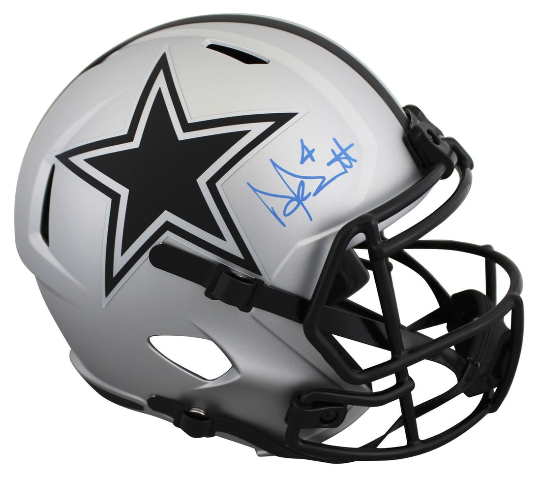 Dak Prescott Signed Dallas Cowboys Full Size Speed Helmet BAS Authenticated (1 of 3)