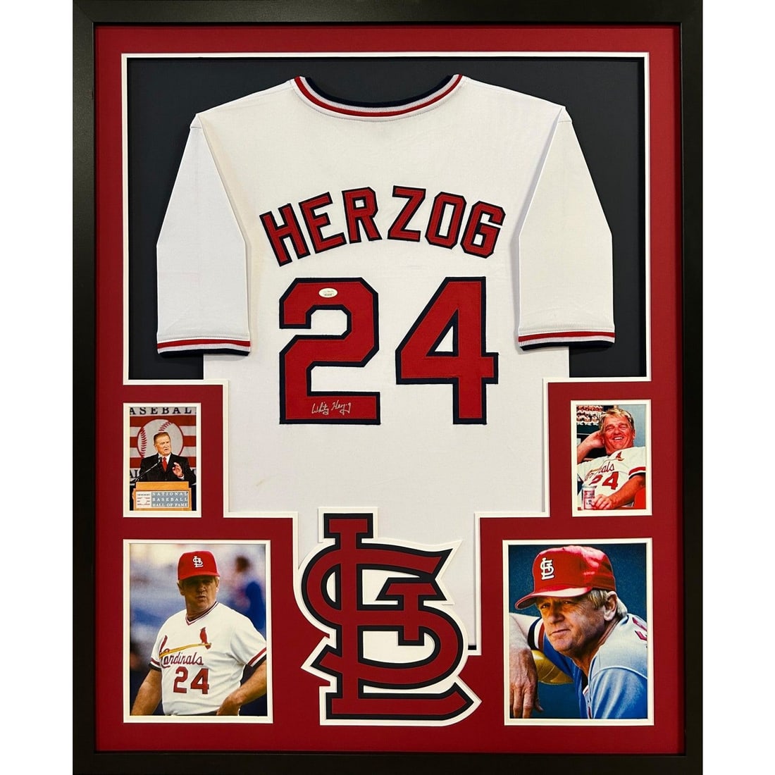Whitey Herzog Signed Jersey Framed JSA Authenticated St. Louis Cardinals: Whitey Herzog Signed Jersey Framed JSA Authenticated St. Louis Cardinals This autographed Whitey Herzog framed jersey is a must-have for any St. Louis Cardinals fan. Authenticated by JSA, a leader in