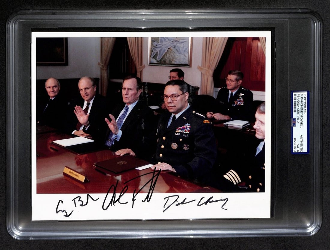 8x10 Photograph Signed by George H.W. Bush Colin Powell and Dick Cheney PSA/DNA (1 of 3)