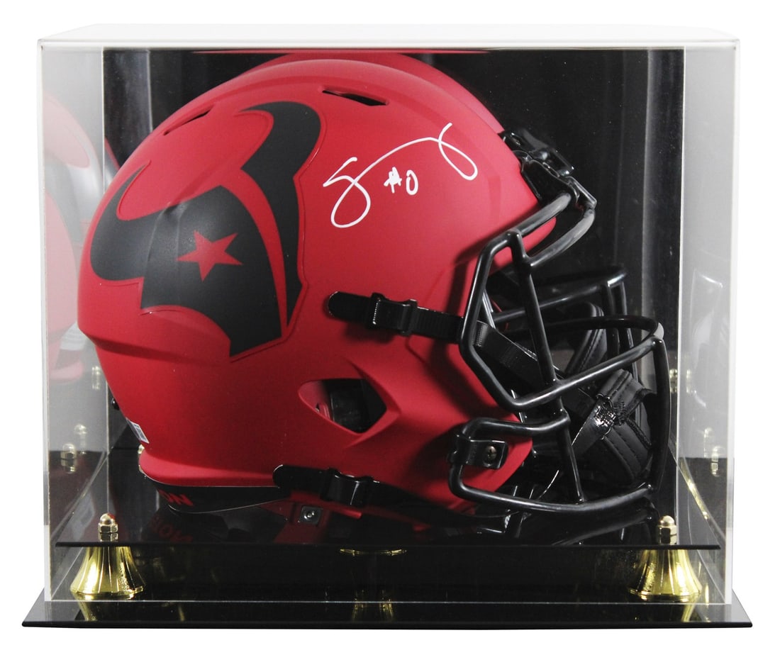 Azeez Al-Shaair Autographed Houston Texans Rave Speed Replica Helmet With BAS Case (1 of 4)