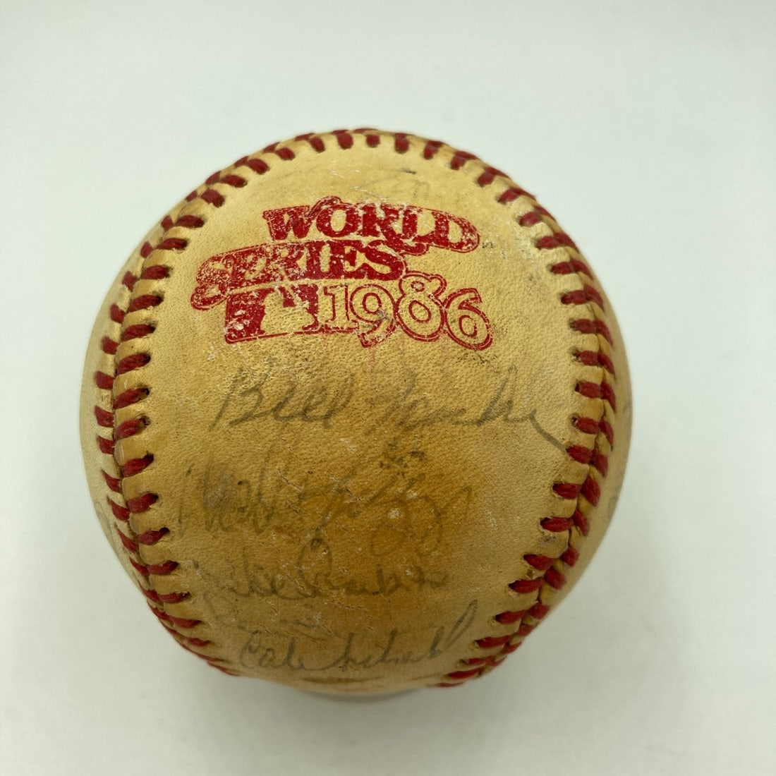 Team Autographed 1986 World Series Baseball Boston Red Sox AL Champions (1 of 9)