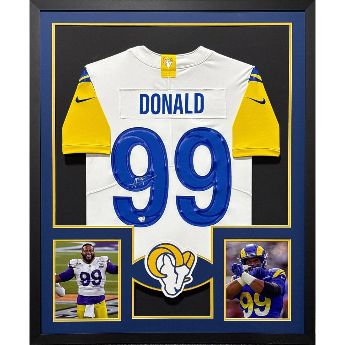 Aaron Donald Signed Framed Jersey Authentic Fanatics 42x34 Rams (1 of 2)