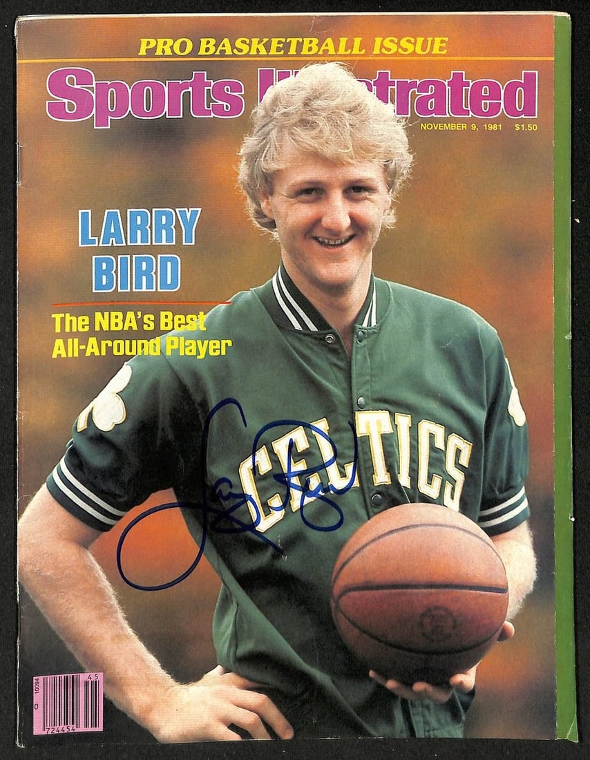 1981 Sports Illustrated Magazine Signed by Larry Bird PSA DNA Authenticated: 1981 Sports Illustrated Magazine Signed by Larry Bird PSA DNA Authenticated This is an original 1981 Sports Illustrated magazine signed by Larry Bird of the Boston Celtics. The magazine is complete an