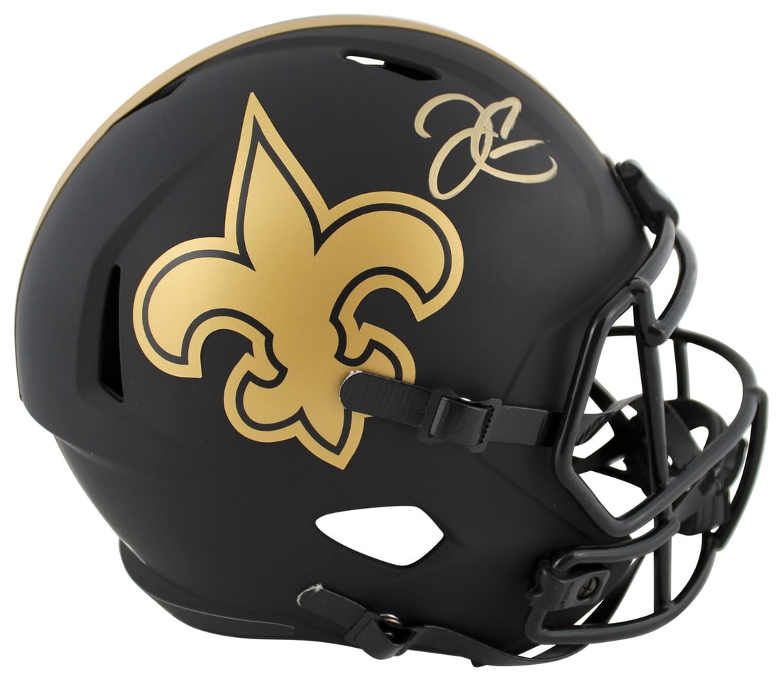 Derek Carr Signed New Orleans Saints Eclipse Full Size Helmet BAS Authenticated: Derek Carr Signed New Orleans Saints Eclipse Full Size Helmet BAS Authenticated Celebrate your fandom with this autographed Eclipse Full Size Speed Replica Helmet signed by Derek Carr, quarterback for