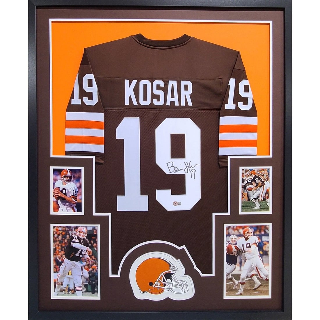 Bernie Kosar Autographed Framed Jersey Beckett Authenticated Cleveland Browns (1 of 2)